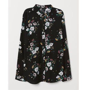 H&M Divided Long-Sleeve Button-Down Floral Shirt - Small